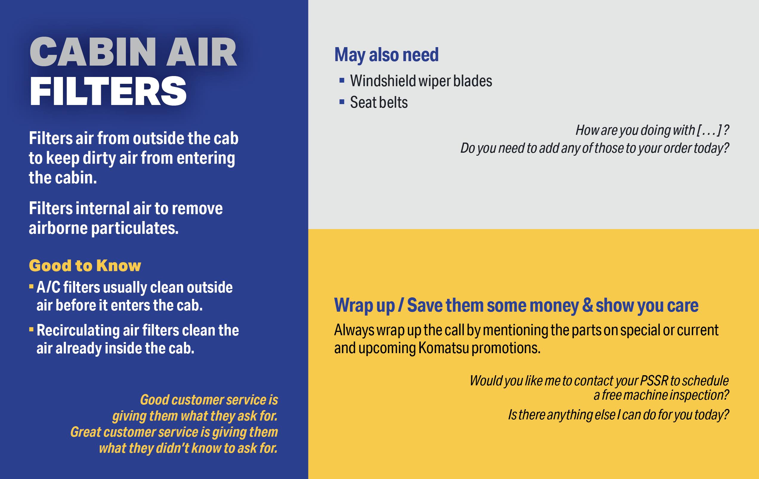 Cabin air filters mates and relates — quick reference