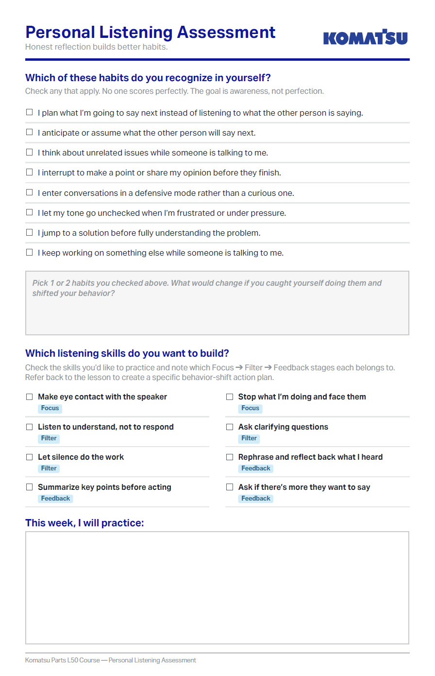 Personal Listening Assessment image