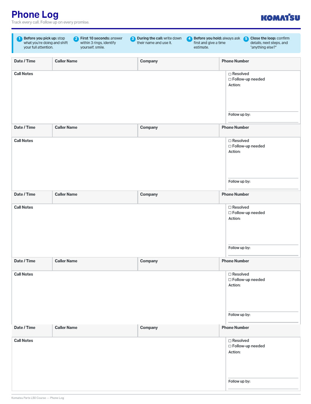 image of phone log PDF